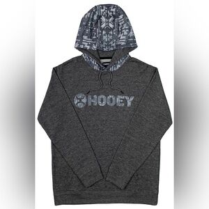 Hooey Lock-Up Men's Grey Hoodie with Patterned Hood - EC